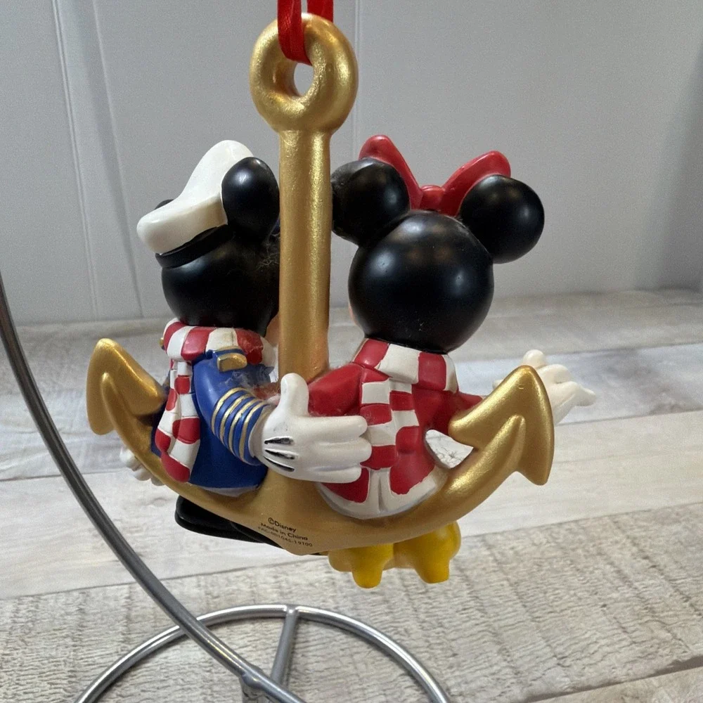 Disney Cruise Line Captain Mickey & Minnie Mouse Anchor Christmas Ornament